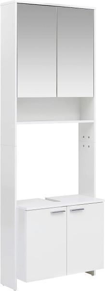 SCHILDMEYER Waschbeckenschrank Badschrank Unterschrank Spiegel 68,5x197,2x32cm