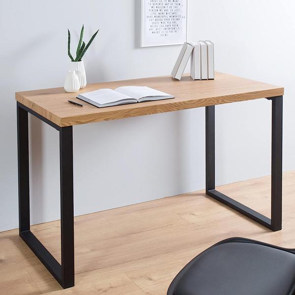 riess-ambiente. de Design Schreibtisch Oak Desk 120cm Eiche Optik Vintage Metallgestell schwarz Schminktisch Tisch Bürotisch