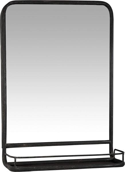 Laursen Wandspiegel mit Ablage, Metall schwarz, 70 x 49 cm (3129-25)
