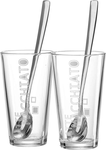 Ritzenhoff & Breker LENA Latte Macchiato Gläser mit Löffel 350 ml 2er Set
