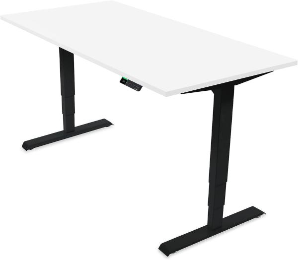 Desktopia Pro X - Elektrisch höhenverstellbarer Schreibtisch / Ergonomischer Tisch mit Memory-Funktion, 7 Jahre Garantie - (Weiß, 180x80 cm, Gestell Schwarz)