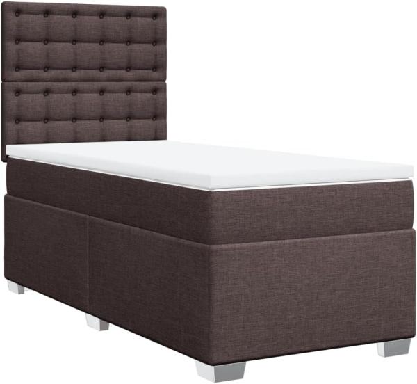 Boxspringbett mit Matratze Dunkelbraun 100x200 cm Stoff 3292716