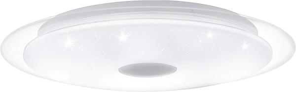 Eglo 98323 LED Deckenleuchte LANCIANO 1 mit Kristallen weiß, transparent weiß, chrom Ø40cm H:7,5cm