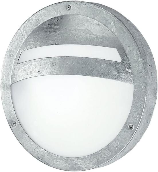 LED Wandleuchte, Stahl verzinkt, Glas weiß, D 28,5 cm