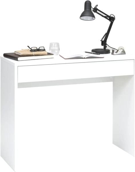 FMD Möbel - CHECKER 1 - Konsole/Schreibtisch - melaminharzbeschichtete Spanplatte - weiß - 100 x 80 x 40cm
