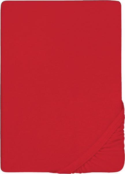 Biberna Frottee-Stretch Spannbettlaken Spannbetttuch 90x200 cm - 100x200 cm Rot
