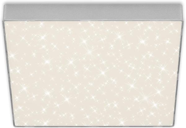 Briloner LED Deckenleuchte Flame Star silber 28,7 cm mit Sternenhimmel
