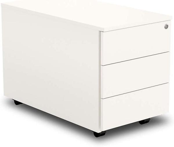 Rollcontainer, 43x80x54 cm, abschließbar, Weiß