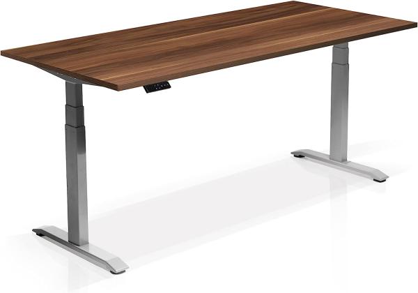 Möbel-Eins OFFICE ONE elektrisch höhenverstellbarer Schreibtisch / Stehtisch, Material Dekorspanplatte grau 200x80 cm Eiche sonomafarbig