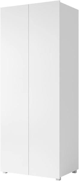 Mirjan24 Kleiderschrank Calabrini C9, Weiß / Weiß Hochglanz