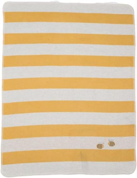David Fussenegger Babydecke Juwel mit Stick Streifen Biene Gelb (90x70cm) 71633179