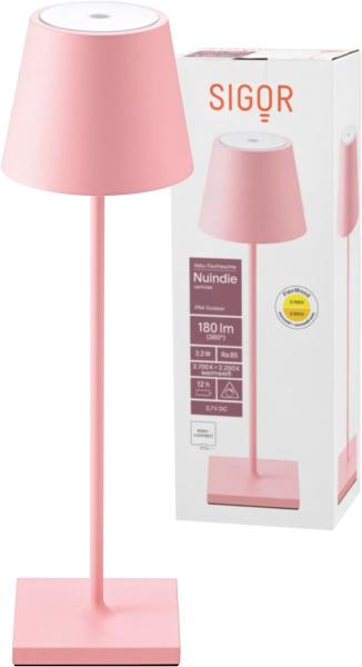 LED Tischleuchte rosa, Touchdimmer, Akku, H 38 cm