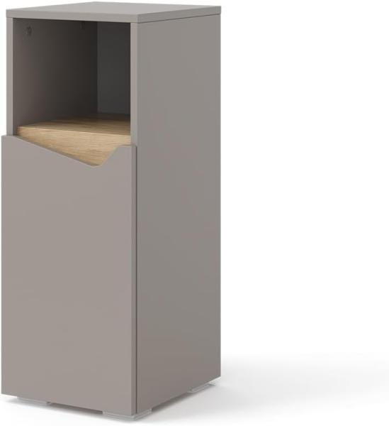 Vicco Midischrank Marelle Greige Eiche 30 x 74,5 cm mit Tür und offenem Fach