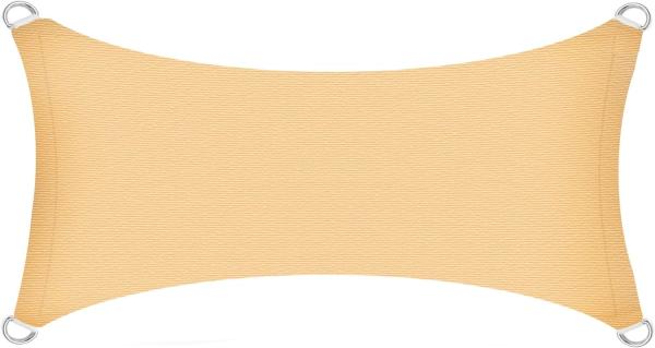 Sonnenschutzsegel Schattenspender Sonnensegel 2 x 4 m HDPE beige Rechteck Segel