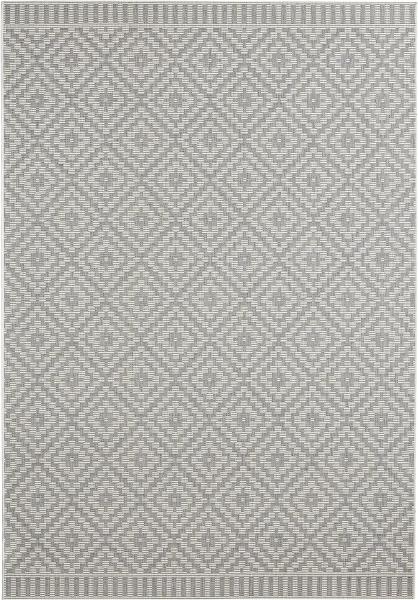 In- & Outdoor Teppich Breeze Grau Creme - 80x150x0,8cm
