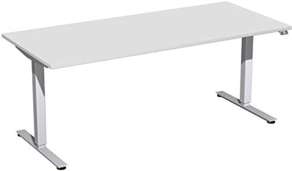 Elektro-Hubtisch 'Smart', höhenverstellbar, 180x80x70-120cm, gerade, Lichtgrau / Silber