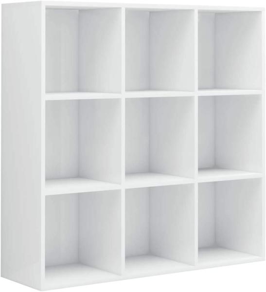 vidaXL Bücherregal Hochglanz-Weiß 98 x 30 x 98 cm Spanplatte [801131]