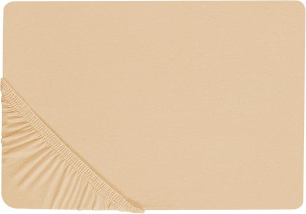 Spannbettlaken Baumwolle sandbeige 140 x 200 cm JANBU
