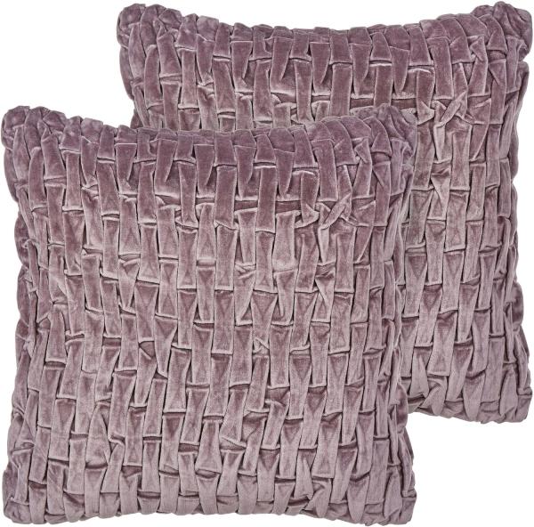 Kissen 2er Set Samtstoff Violett CHIRITA 45 x 45 cm