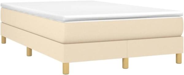 Boxspringbett mit Matratze Creme 120x190 cm Stoff (Farbe: Creme)