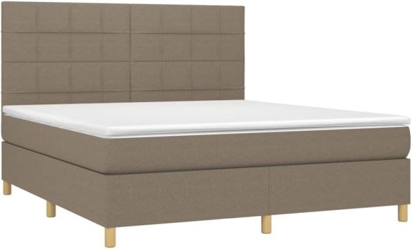 vidaXL Boxspringbett mit Matratze Taupe 180x200 cm Stoff