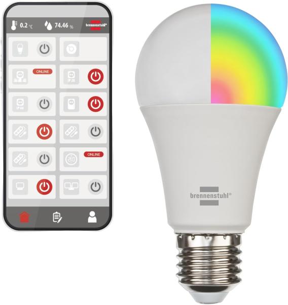 Brennenstuhl Connect Smarte LED Glühbirne SB 800 E27 Leuchtmittel RGBW Farbwe. - Brennenstuhl