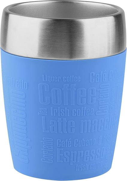 EMSA 'Travel Cup' Isolierbecher, Edelstahl, blau, 200 ml