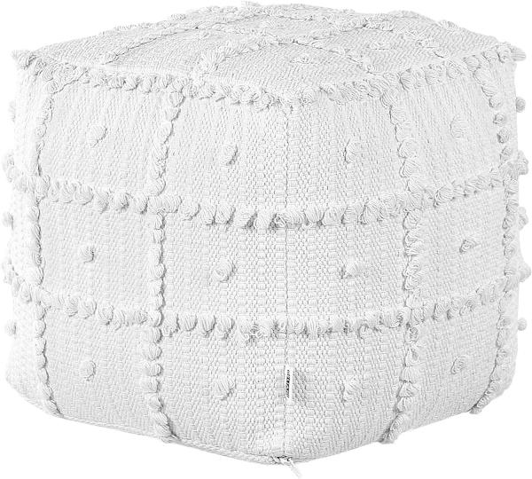 Pouf Baumwolle weiß 40 x 40 cm HARNAI