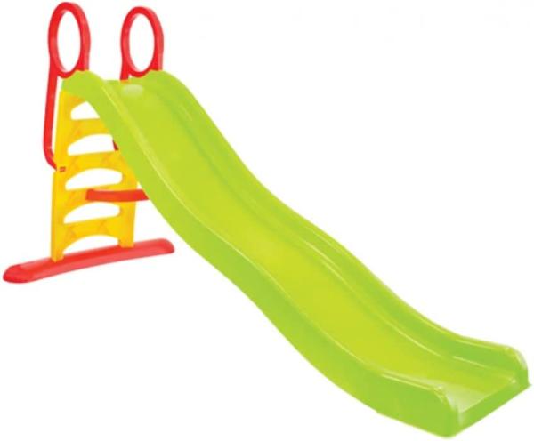 Mochtoys 11557 'Large Slide', 205 x 110 x 84 cm (LxHxB), ab 2 Jahren, 2in1 Kinder- und Wasserrutsche, bis 50 kg belastbar, rot-grün-gelb