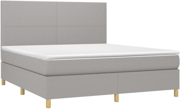 vidaXL Boxspringbett mit Matratze Hellgrau 160x200 cm Stoff, Härtegrad: H2 [3142185]