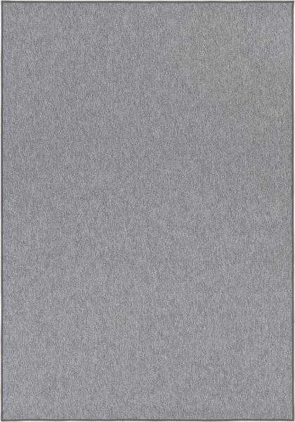 Feinschlingen Teppich Casual Hellgrau Uni Meliert - 80x200x0,4cm