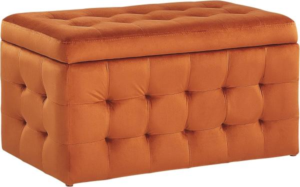 Hocker mit Stauraum Samtstoff orange MICHIGAN