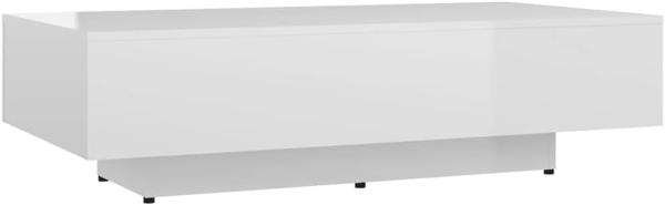 Couchtisch, Spanplatte Weiß Hochglanz, 115 x 60 x 31 cm