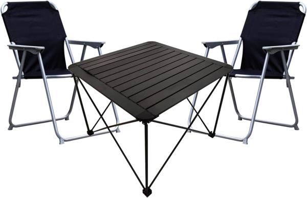 3teiliges Campingmöbel Set Campingtisch Campingstuhl L70xB70xH56cm