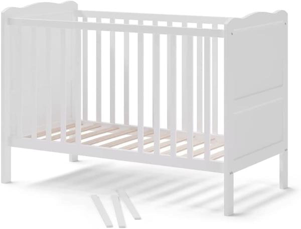 VitaliSpa Gitterbett Babybett Kinderbett Tobi Kombinationsbett umbaubar Weiß
