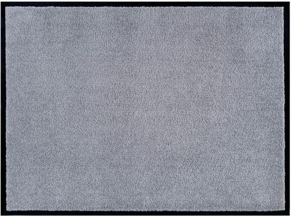 Teppich Boss waschbare In- & Outdoor Fußmatte Uni einfarbig - silber - 90x150x0,7cm