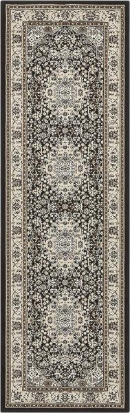 Orientalischer Kurzflor Teppich Skazar Isfahan Creme Braun - 80x250x0,9cm