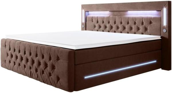 Boxspringbett Moonlight mit LED, USB und Stauraum 180x200 Braun H3