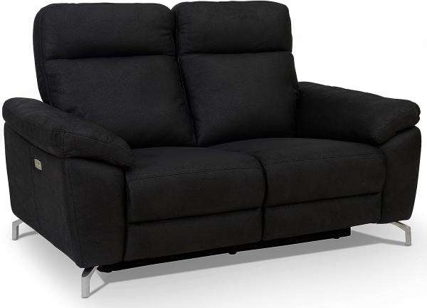 2-Sitzer Elektrisch Relaxsofa Selesta - Schwarz Stoff