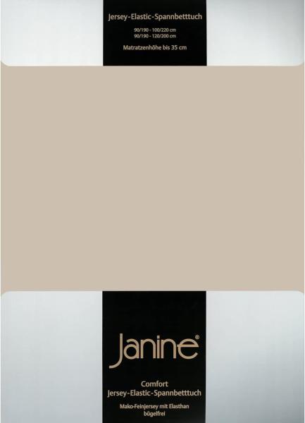 Janine Jersey Elastic Spannbetttuch | 180x200 cm - 200x220 cm | naturell
