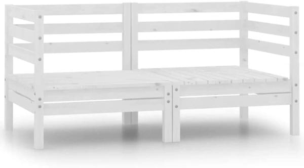 2-Sitzer Gartensofa aus Weißem Kiefernholz 63,5 x 62,5 x 63,5 cm