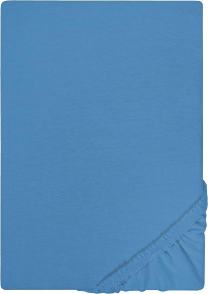 biberna Jersey-Spannbetttuch 0077155 azurblau 1x 180x200 cm - 200x200 cm