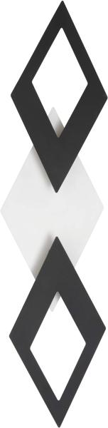 LED Wandlampe, Metall, schwarz weiß, B 67 cm, MORTEN