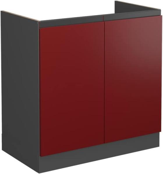 Vicco Spülenunterschrank Küchenschrank Küchenmöbel R-Line J-Shape 80 cm modern (Anthrazit-Rot)