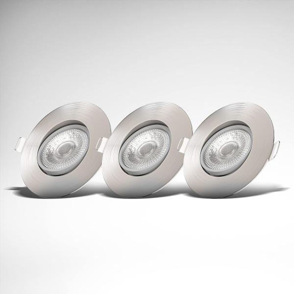 3x LED Einbauspots dimmbar Deckenlampe Einbauleuchte schwenkbar 5W Spot Strahler