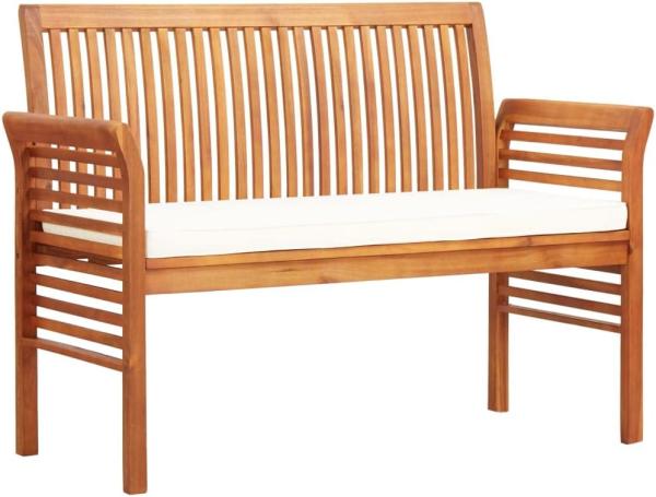 2-Sitzer Gartenbank mit Kissen 120 cm Massivholz Akazie