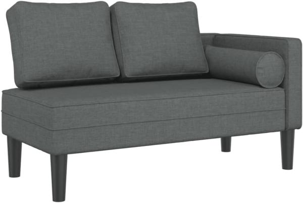 vidaXL Chaiselongue mit Kissen Dunkelgrau Stoff