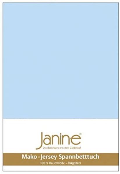 Janine Mako Jersey Spannbetttuch Bettlaken 140-160x200 cm OVP 5007 12 hellblau