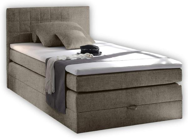 Boxspringbett mit Bettkasten 'HAWAI 1' 140cm grau