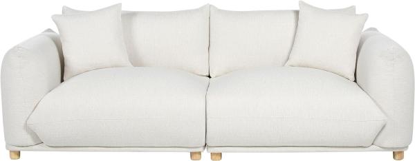 3-Sitzer Sofa cremeweiß mit Kissen LUVOS